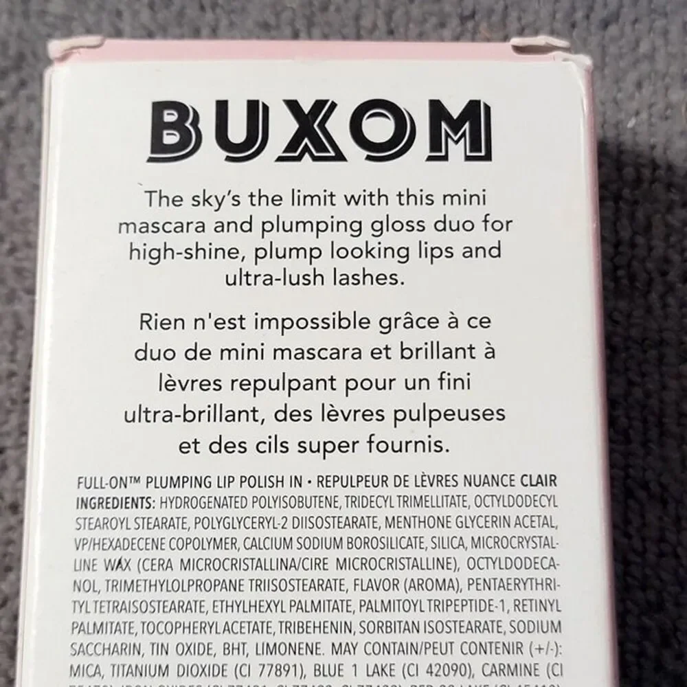 Buxom Lip & Lash Duo: Mile High Lip Gloss in Clair & Mini Mascara